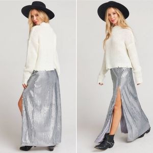Show me your mumu silver sequin mick skirt